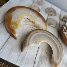 Load image into Gallery viewer, Agate Crystal Crescent Druzy Moons