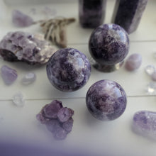 Load image into Gallery viewer, Purple "Galaxy" Lepidolite Spheres