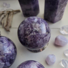 Load image into Gallery viewer, Purple "Galaxy" Lepidolite Spheres