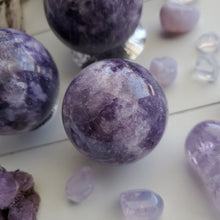 Load image into Gallery viewer, Purple "Galaxy" Lepidolite Spheres