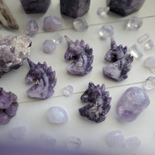 Load image into Gallery viewer, Purple "Galaxy" Lepidolite Gemstone Unicorns