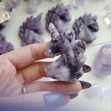 Load image into Gallery viewer, Purple "Galaxy" Lepidolite Gemstone Unicorns