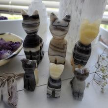Load image into Gallery viewer, Zebra Onyx Crystal Gemstone Carved Cats
