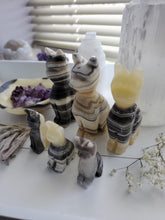 Load image into Gallery viewer, Zebra Onyx Crystal Gemstone Carved Cats