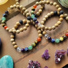 Load image into Gallery viewer, Chakra Gemstone Crystal Diffuser Mala Bracelets