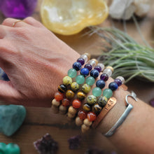Load image into Gallery viewer, Chakra Gemstone Crystal Diffuser Mala Bracelets