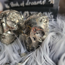 Load image into Gallery viewer, Evil Pyrite Half Raw Crystal Cluster Skulls