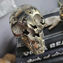 Load image into Gallery viewer, Evil Pyrite Half Raw Crystal Cluster Skulls
