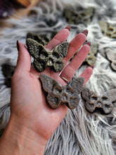 Load image into Gallery viewer, Natural Sheen Obsidian Gemstone Death Head Moth