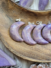 Load image into Gallery viewer, Rare Lavender Unicorn Jade "Jadeite" Moon Pendants
