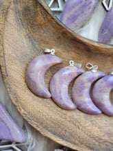 Load image into Gallery viewer, Rare Lavender Unicorn Jade "Jadeite" Moon Pendants