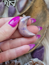Load image into Gallery viewer, Rare Lavender Unicorn Jade "Jadeite" Moon Pendants