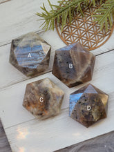 Load image into Gallery viewer, Genuine Sunstone Moonstone Polished Hexagons