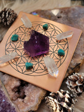 Load image into Gallery viewer, Flower of Life Sacred Geometry Copper Crystal Grid