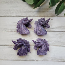 Load image into Gallery viewer, Purple "Galaxy" Lepidolite Gemstone Unicorns