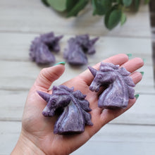 Load image into Gallery viewer, Purple "Galaxy" Lepidolite Gemstone Unicorns