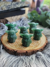 Load image into Gallery viewer, Aventurine Carved Crystal Yoda Figure