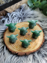 Load image into Gallery viewer, Aventurine Carved Crystal Yoda Figure