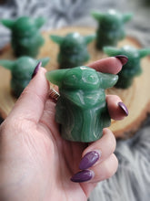 Load image into Gallery viewer, Aventurine Carved Crystal Yoda Figure