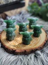 Load image into Gallery viewer, Aventurine Carved Crystal Yoda Figure
