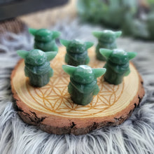Load image into Gallery viewer, Aventurine Carved Crystal Yoda Figure