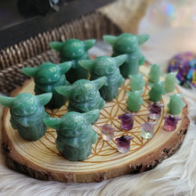 Load image into Gallery viewer, Aventurine Carved Crystal Yoda Figure