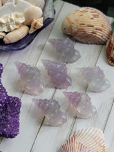 Load image into Gallery viewer, Natural Lavender Fluorite Crystal Conch Shell