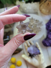 Load image into Gallery viewer, Mini Smokey Clear Quartz Stellated Asteroid Sacred Geometry Merkabah Stars