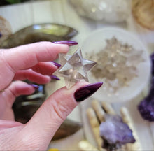 Load image into Gallery viewer, Mini Smokey Clear Quartz Stellated Asteroid Sacred Geometry Merkabah Stars