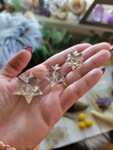 Load image into Gallery viewer, Mini Smokey Clear Quartz Stellated Asteroid Sacred Geometry Merkabah Stars