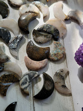 Load image into Gallery viewer, Mini Agate Gemstone Crescent Moons
