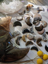 Load image into Gallery viewer, Mini Agate Gemstone Crescent Moons