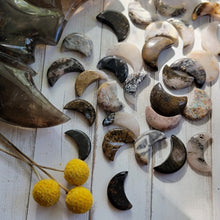 Load image into Gallery viewer, Mini Agate Gemstone Crescent Moons