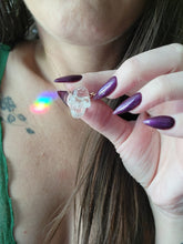 Load image into Gallery viewer, Mini Faceted Clear Quartz Skull Pendant Necklace