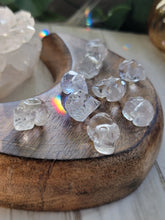 Load image into Gallery viewer, Mini Faceted Clear Quartz Skull Pendant Necklace