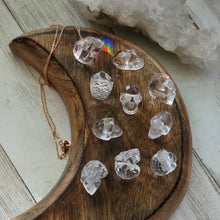 Load image into Gallery viewer, Mini Faceted Clear Quartz Skull Pendant Necklace