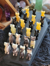 Load image into Gallery viewer, Mini Gemstone Carved Kitty Cats