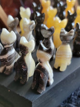 Load image into Gallery viewer, Mini Gemstone Carved Kitty Cats