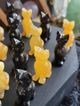 Load image into Gallery viewer, Mini Gemstone Carved Kitty Cats