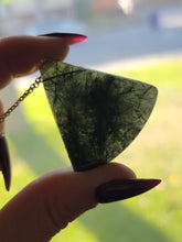 Load image into Gallery viewer, Rare Green Rutile Crystal Pendant Necklace