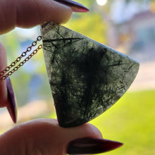 Load image into Gallery viewer, Rare Green Rutile Crystal Pendant Necklace
