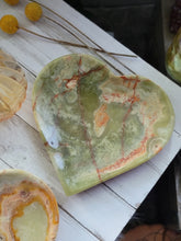 Load image into Gallery viewer, Green Onyx Heart Shaped Gemstone Dish