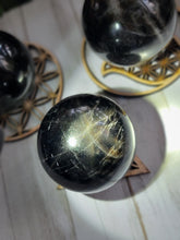Load image into Gallery viewer, Black Star Rose Quartz Crystal Spheres