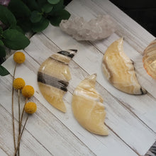 Load image into Gallery viewer, Zebra Onyx Crystal Gemstone Carved Moons