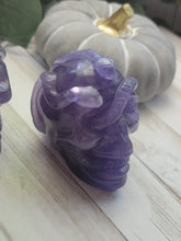 Load image into Gallery viewer, Indigo Fluorite Purple Crystal Serpent Medusa Snake Skulls
