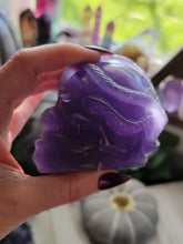 Load image into Gallery viewer, Indigo Fluorite Purple Crystal Serpent Medusa Snake Skulls