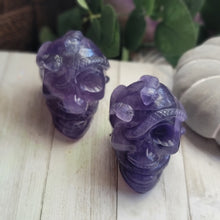 Load image into Gallery viewer, Indigo Fluorite Purple Crystal Serpent Medusa Snake Skulls