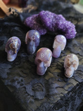 Load image into Gallery viewer, Natural Black/Purple Violet Flame Agate Gemstone Skulls