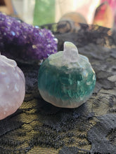 Load image into Gallery viewer, Mini Hand Carved Fluorite Crystal Pumpkins