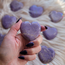 Load image into Gallery viewer, Rare Lavender Jade "Jadeite" Gemstone Hearts